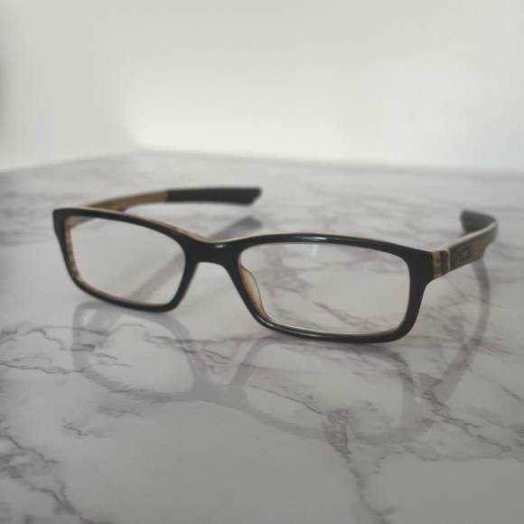 Oakley Bucket Square Black Brown Horn Eyeglasses - Picture 2 of 12